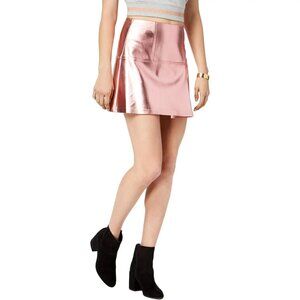 GUESS Khloe Faux-Leather Mini Skirt, Pink, Size 8, NWT